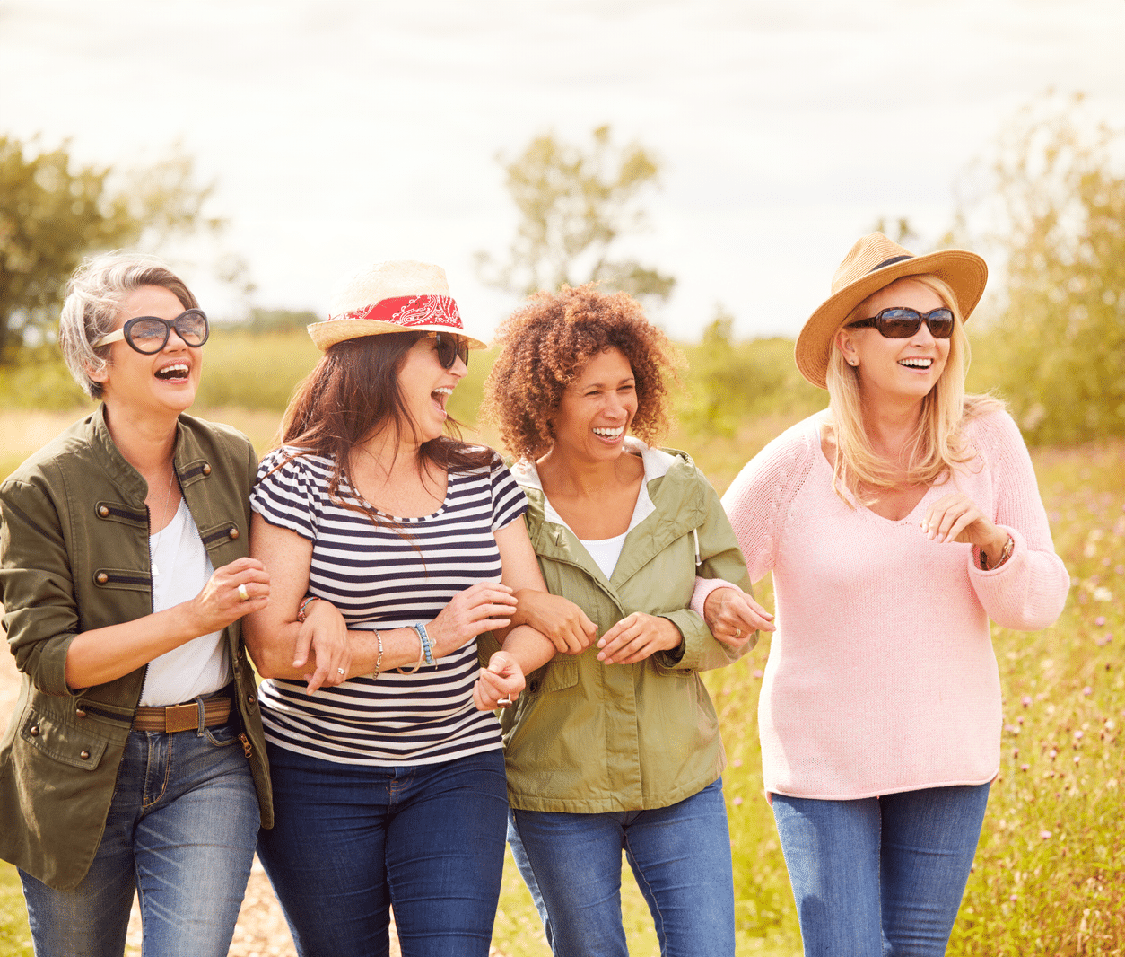 Group of retired women enjoying nature together